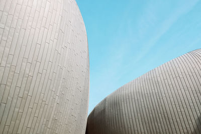 Low angle view of building against blue sky