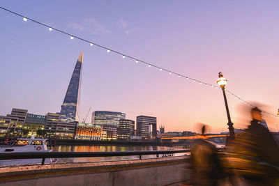 City at waterfront against sky