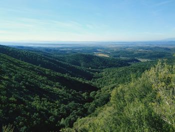 High angle view of landscape against sky