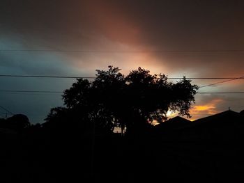 Low angle view of silhouette tree against sky during sunset