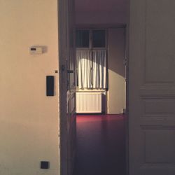 Open door of building