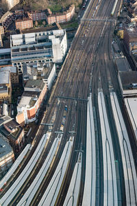 High angle view of traffic on city street