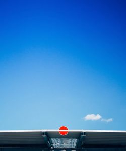 Cropped built structure against clear blue sky