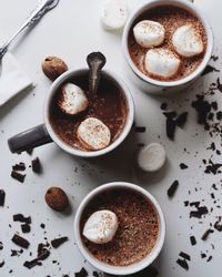 High angle view of coffee on table