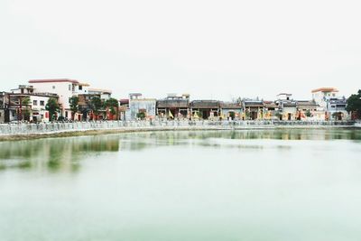 Reflection of buildings in water