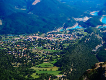 High angle view of landscape against sky