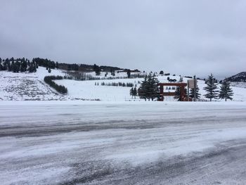 Scenic view of snow covered landscape