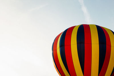 Low angle view of hot air balloon against sky