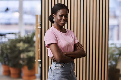 Young woman looking at camera