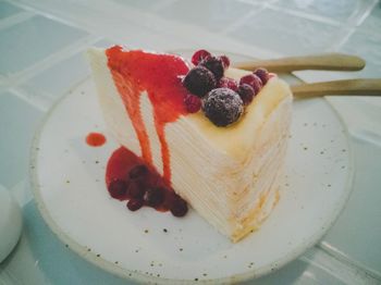 Close-up of cake on plate