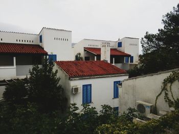 Houses against clear sky