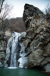 Scenic view of waterfall