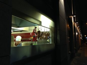 Close-up of illuminated street light