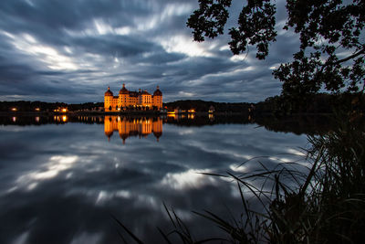 Reflection of buildings in water