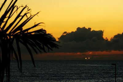 Scenic view of sea at sunset