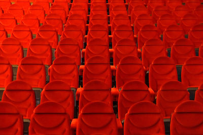 Full frame shot of red chairs