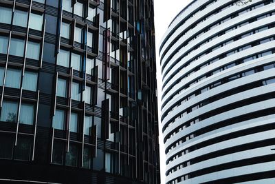 Low angle view of modern building against sky