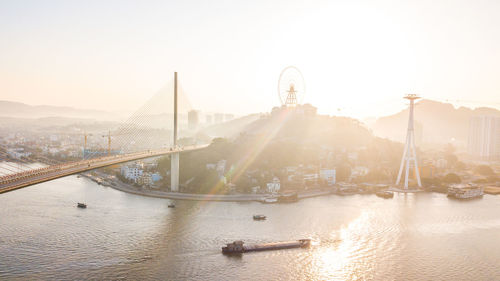 High angle view of buildings in city, ha long city, quang ninh province, vietnam