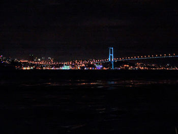 Illuminated cityscape at night