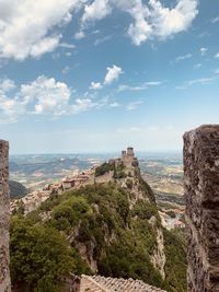 Panoramic view of fort against sky in san marino