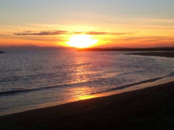 Scenic view of sunset over sea