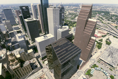 High angle shot of cityscape