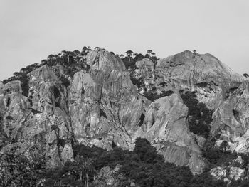 Rock formations against clear sky