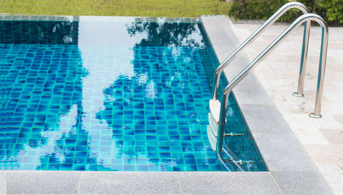 High angle view of swimming pool