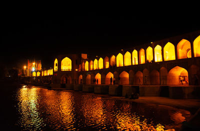 Arch bridge at night