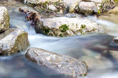 River flowing through rocks