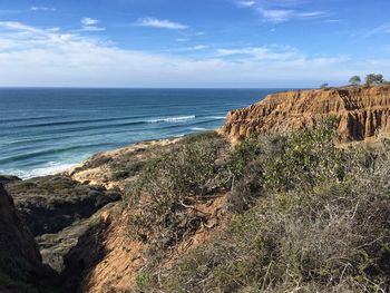 Scenic view of ocean against sky