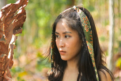 Close-up portrait of a young woman