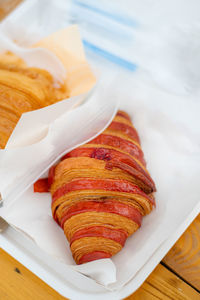 High angle view of food on table