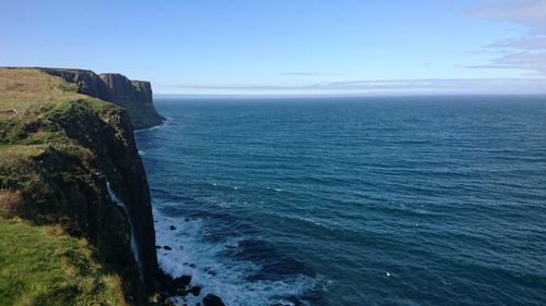 View of calm blue sea against sky