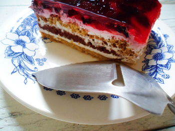 Close-up of cake on table