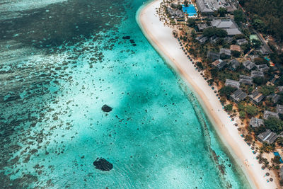 High angle view of sea