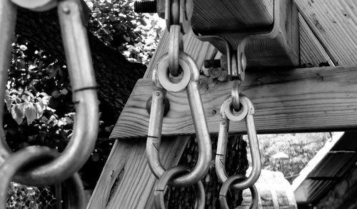 Close-up of rope on boat