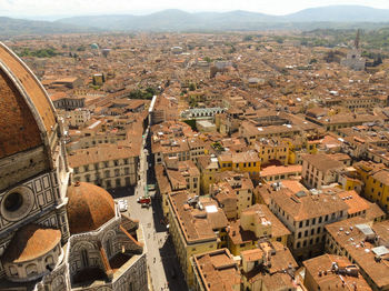 High angle view of cityscape against sky