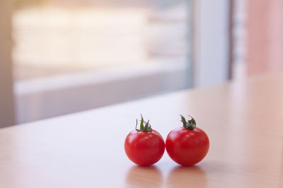 Close-up of cherry tomatoes on table