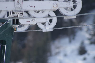 Close-up of chain hanging on rope