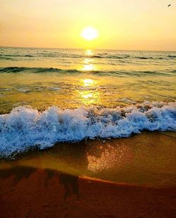 Scenic view of sea during sunset