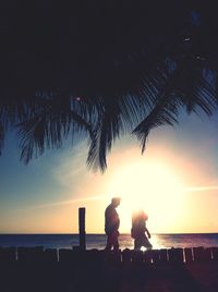Scenic view of sunset over sea