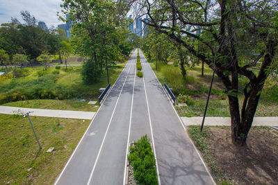 Walkways and exercise paths stretch out in the shady gardens