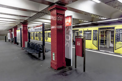 Low angle view of railroad station platform