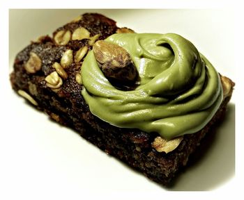 Close-up of served in plate