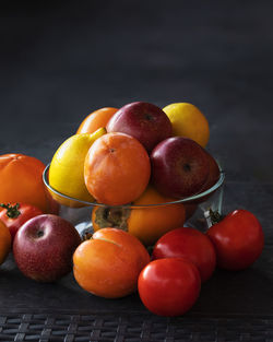 Close-up of apples on table