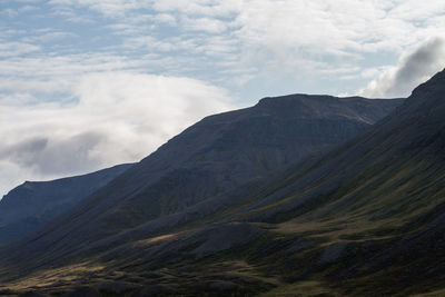 Scenic view of mountain range against sky