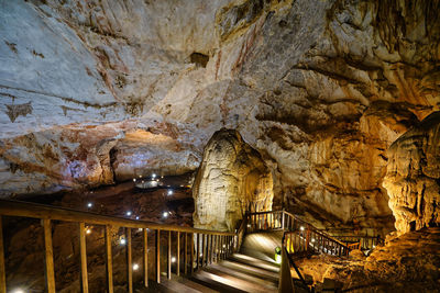 View of illuminated from cave