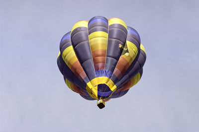 Low angle view of hot air balloons against clear sky