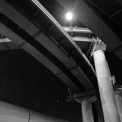 Low angle view of illuminated building at night